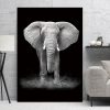 Simple Black and White Animal Decoration Painting Study Living Room Sofa Background Wall Painting Without Frame, Size: 21X30cm (Elephant) - Image 8
