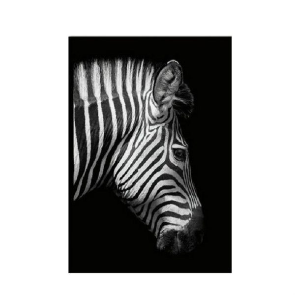Simple Black and White Animal Decoration Painting Study Living Room Sofa Background Wall Painting Without Frame, Size: 30X40cm (Zebra Head)