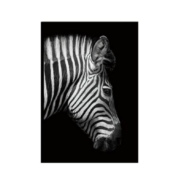 Simple Black and White Animal Decoration Painting Study Living Room Sofa Background Wall Painting Without Frame, Size: 30X40cm (Zebra Head) - Image 2