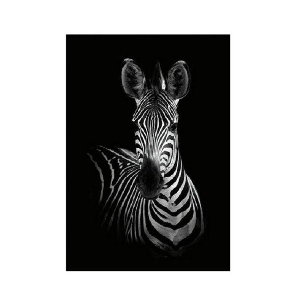 Simple Black and White Animal Decoration Painting Study Living Room Sofa Background Wall Painting Without Frame, Size: 40X60cm (Zebra)
