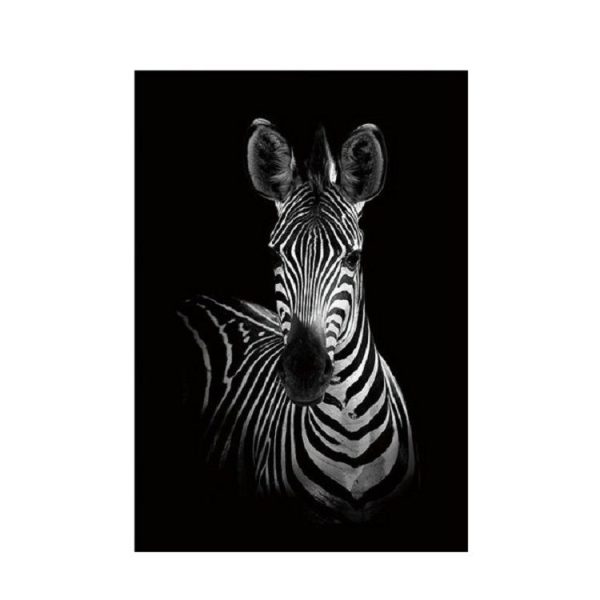 Simple Black and White Animal Decoration Painting Study Living Room Sofa Background Wall Painting Without Frame, Size: 40X60cm (Zebra) - Image 2