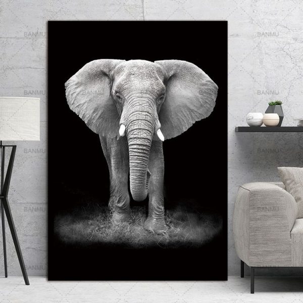 Simple Black and White Animal Decoration Painting Study Living Room Sofa Background Wall Painting Without Frame, Size: 40X60cm (Zebra) - Image 8