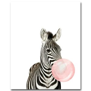 Modern Minimalist Vertical Single Animal Painting Creative Aisle Background Wall Painting Decorative Painting, Size: 30x40cm (Zebra)
