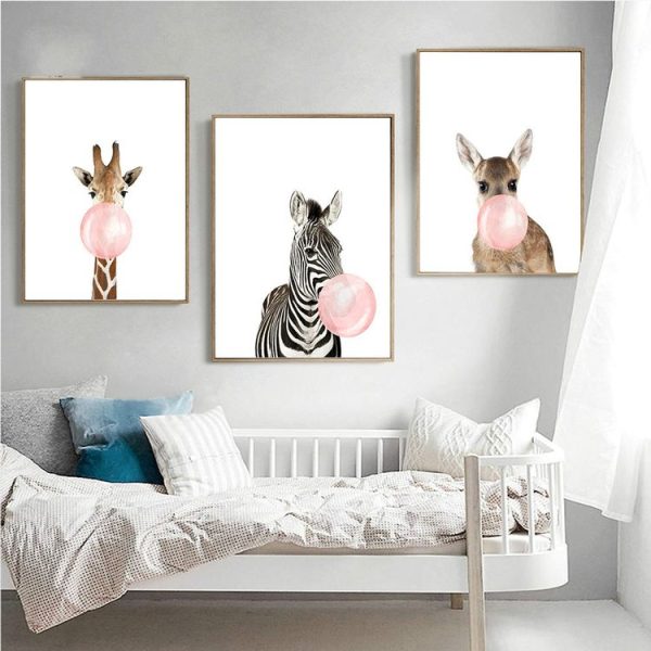 Modern Minimalist Vertical Single Animal Painting Creative Aisle Background Wall Painting Decorative Painting, Size: 30x40cm (Zebra) - Image 4