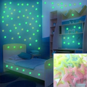 100PC Kids Bedroom Glow Wall Stickers Stars (multicolor)