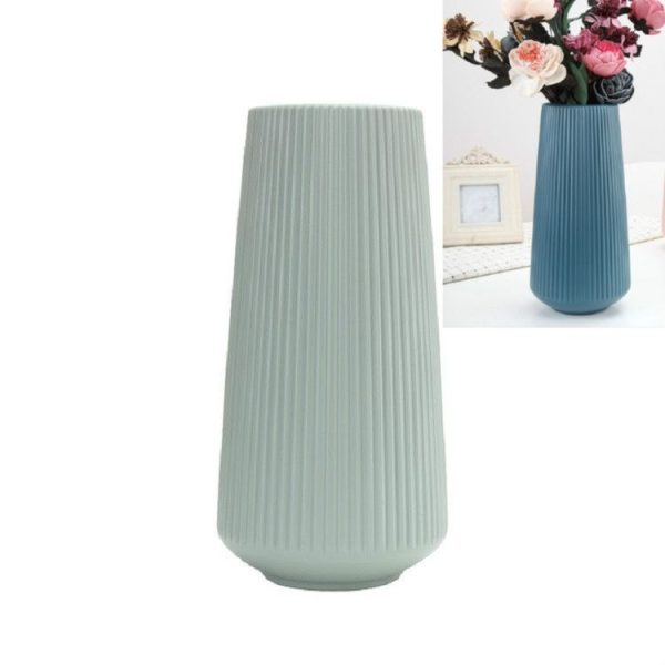 Simple Plastic Vase Dry and Wet Flower Arrangement Container (Green) - Image 2