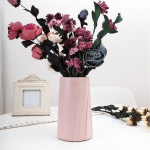 Modern Simple Plastic Vase Creative Decoration Table Decoration (Pink)