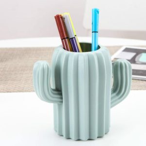 Cactus Shape Vase Creative Home Furnishings Interior Decorations Desktop Pen Holder (Green)