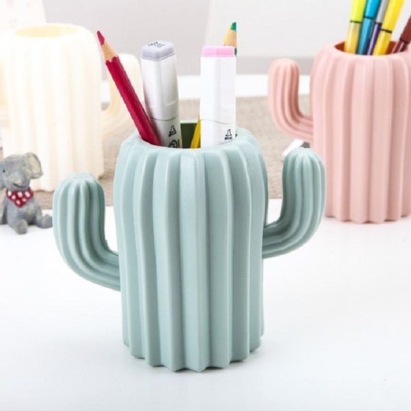 Cactus Shape Vase Creative Home Furnishings Interior Decorations Desktop Pen Holder (Green) - Image 4