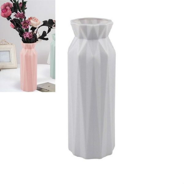 2 PCS Creative Plastic Round Vase Simple Anti-fall Home Decoration Ornaments (Gray) - Image 2
