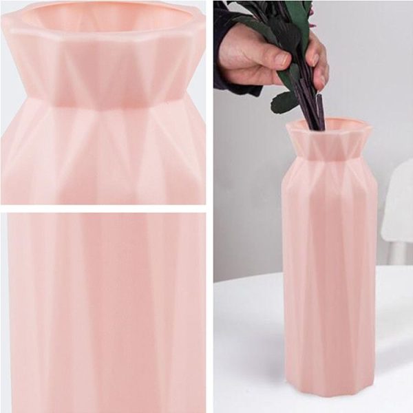 2 PCS Creative Plastic Round Vase Simple Anti-fall Home Decoration Ornaments (Gray) - Image 3