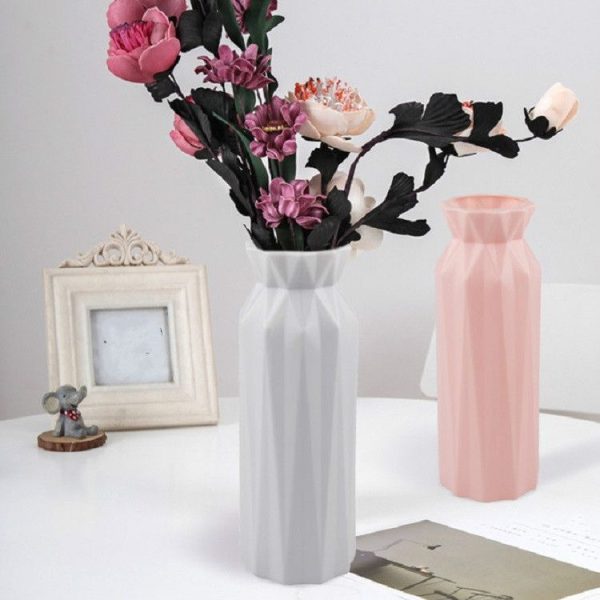 2 PCS Creative Plastic Round Vase Simple Anti-fall Home Decoration Ornaments (Gray) - Image 4