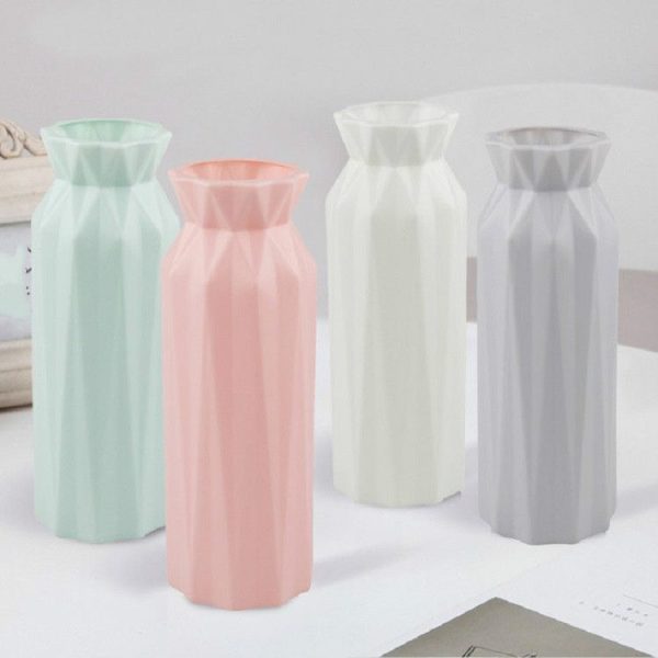 2 PCS Creative Plastic Round Vase Simple Anti-fall Home Decoration Ornaments (Gray) - Image 5