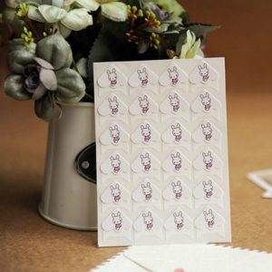 2 PCS Cartoon Animal Album Corner Stickers Accessories Hand-paste Products (Rabbit)