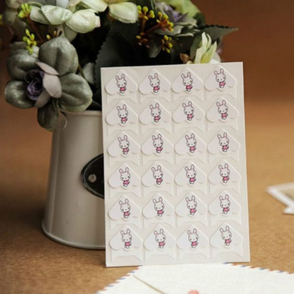 2 PCS Cartoon Animal Album Corner Stickers Accessories Hand-paste Products (Rabbit) - Image 2