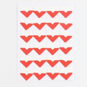 2 PCS Colorful Models Monochrome Simple Corner Stickers Album Accessories Phase Stickers (Red)