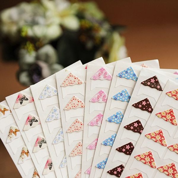 3 PCS Albums Special Paper Corner Stickers Small Fresh Floral Album Paste Phase Angle (Cherry Red) - Image 3