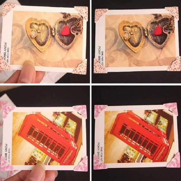 3 PCS Albums Special Paper Corner Stickers Small Fresh Floral Album Paste Phase Angle (Cherry Red) - Image 5