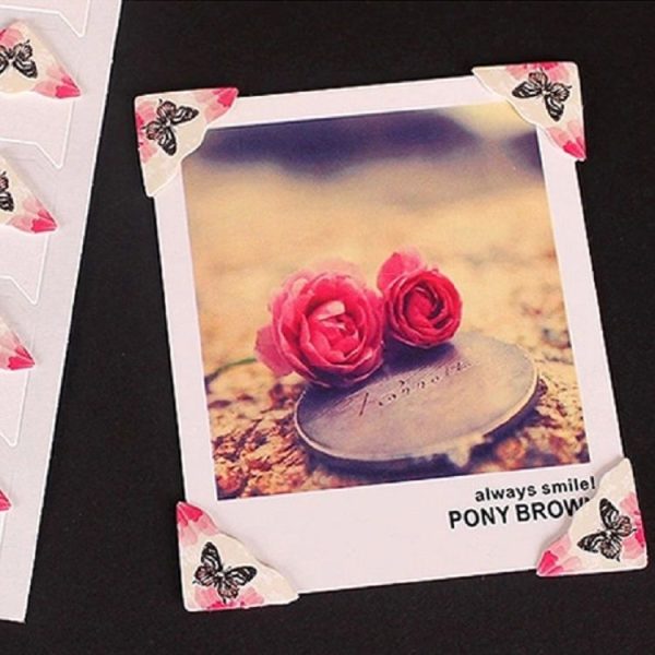 3 PCS Albums Special Paper Corner Stickers Small Fresh Floral Album Paste Phase Angle (Cherry Red) - Image 6