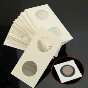 50 PCS / 3 Sets 40mm Diameter Coin Protector Square Coin Collection Paper Clip