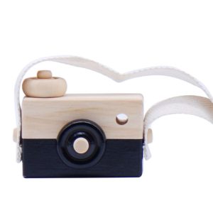 Children Wooden Camera Photography Props Creative Hand Made Toys Photo Props Decorative Ornaments (Black)