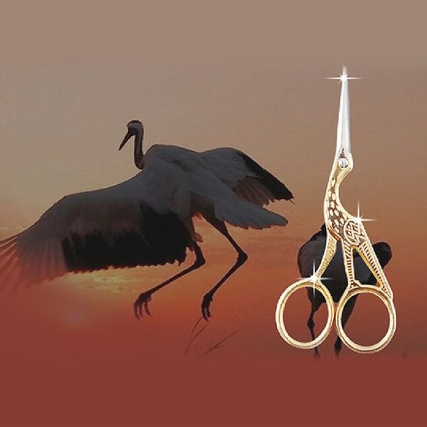 Crane Tailor Scissor Cross Stitch Retro Craft Sewing Scissor, Color: Silver - Image 3