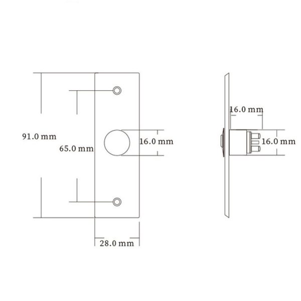 S28 Stainless Steel Narrow Strip Self-reset Electronic Access Control System Switch Out Button - Image 5