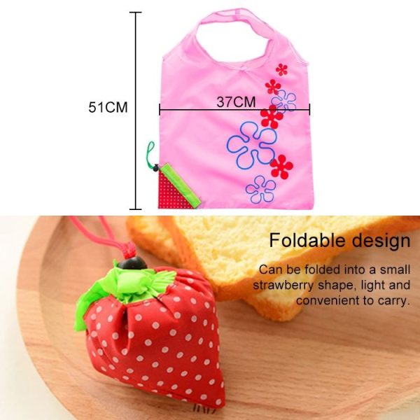 Creative Strawberry Shopping Reusable Folding Reusable Grocery Shopping Bag (Green) - Image 3