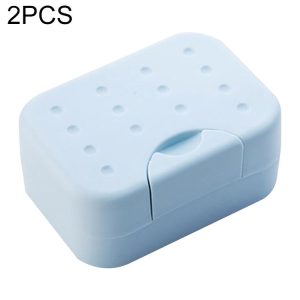 2 PCS Portable Travel Soap Box (Blue)