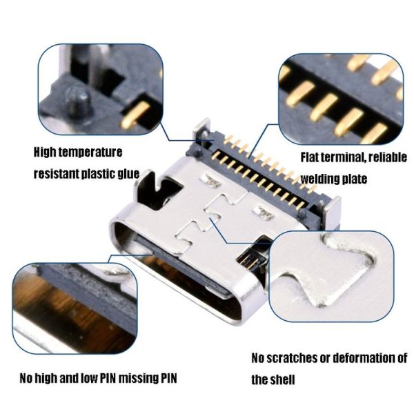 10 PCS Female Double-Row Patch Type-C 24P Seat Horizontal Smt Usb Connector - Image 5