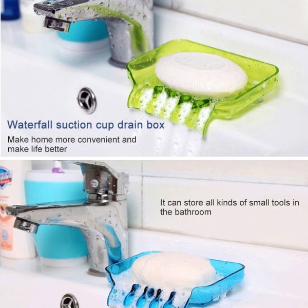 Colourful Suction Cup Drainage Soap Box (Red) - Image 5
