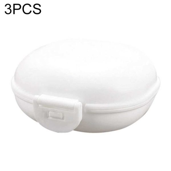 3 PCS Bathroom Dish Plate Case Home Shower Travel Hiking Holder Container Soap Box (white)