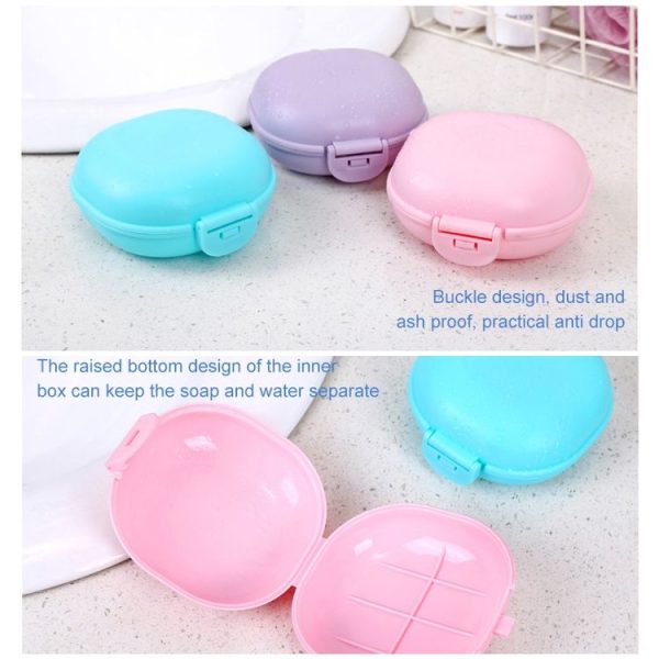 3 PCS Bathroom Dish Plate Case Home Shower Travel Hiking Holder Container Soap Box (white) - Image 5