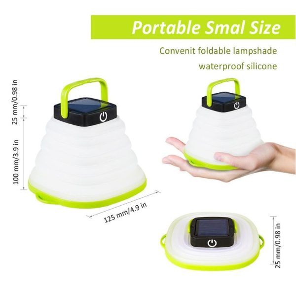 Folding Solar Lamp Outdoor Camping Tent Lamp LED Camping Lamp (Black) - Image 5
