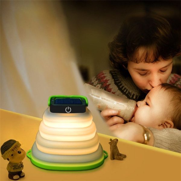 Folding Solar Lamp Outdoor Camping Tent Lamp LED Camping Lamp (Black) - Image 9