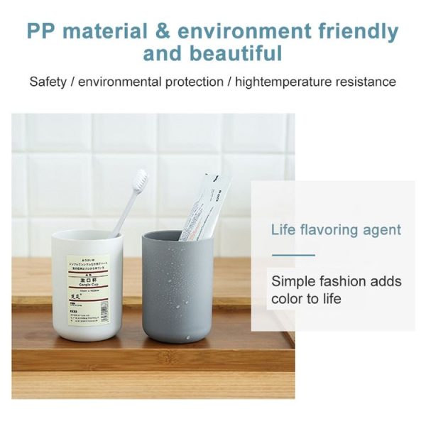 2 PCS Bathroom Toothbrush Cup Simple Plain Cup, Capacity: 300ml (White) - Image 3