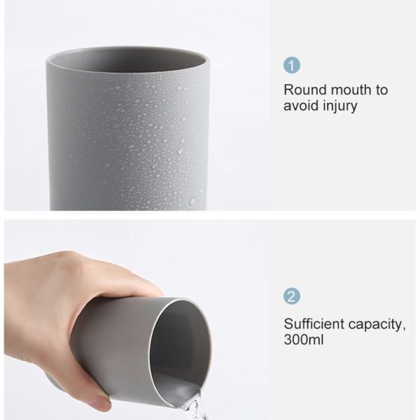 2 PCS Bathroom Toothbrush Cup Simple Plain Cup, Capacity: 300ml (White) - Image 5