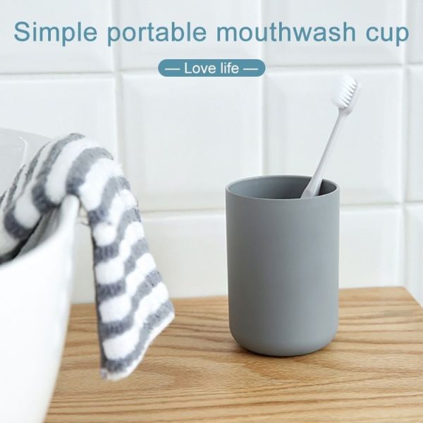 2 PCS Bathroom Toothbrush Cup Simple Plain Cup, Capacity: 300ml (White) - Image 6
