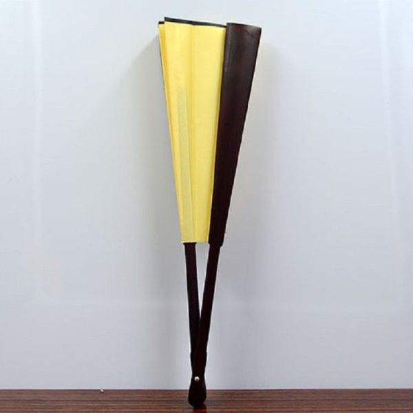 8 inch Pure Color Blank Silk Cloth Folding Fan Chinese Style Calligraphy Painting Fan (Yellow) - Image 5