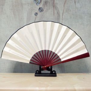 10 inch Pure Color Blank Silk Cloth Folding Fan Chinese Style Calligraphy Painting Fan (White)