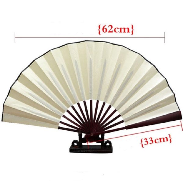 10 inch Pure Color Blank Silk Cloth Folding Fan Chinese Style Calligraphy Painting Fan (White) - Image 4