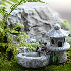 2 PCS Pool Towers Micro Landscape Ornaments Succulents Ornaments Doll Ornaments (Gray)