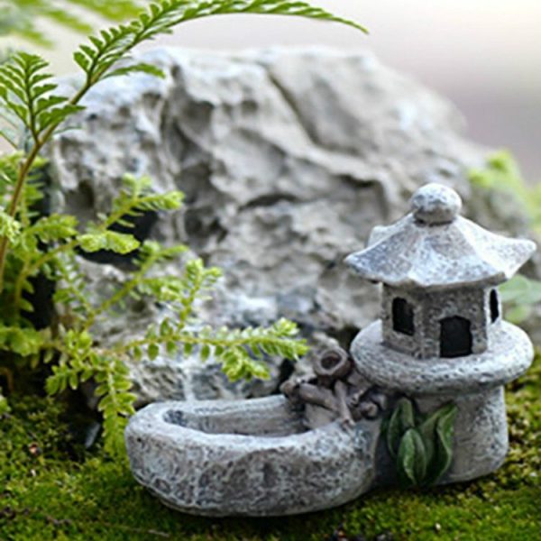 2 PCS Pool Towers Micro Landscape Ornaments Succulents Ornaments Doll Ornaments (Gray)