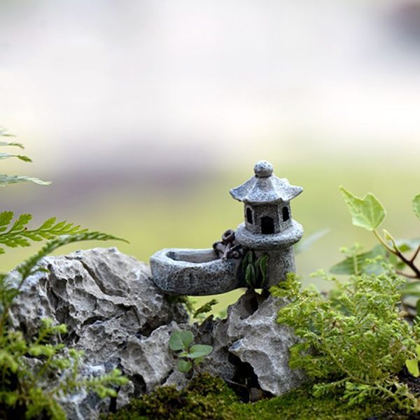 2 PCS Pool Towers Micro Landscape Ornaments Succulents Ornaments Doll Ornaments (Gray) - Image 4