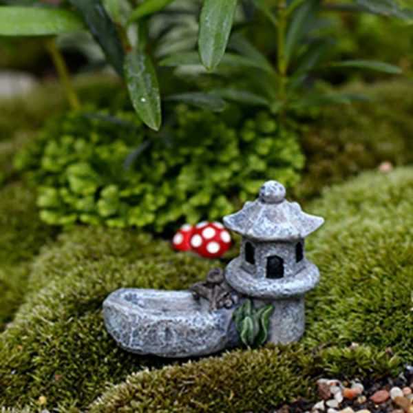 2 PCS Pool Towers Micro Landscape Ornaments Succulents Ornaments Doll Ornaments (Gray) - Image 5