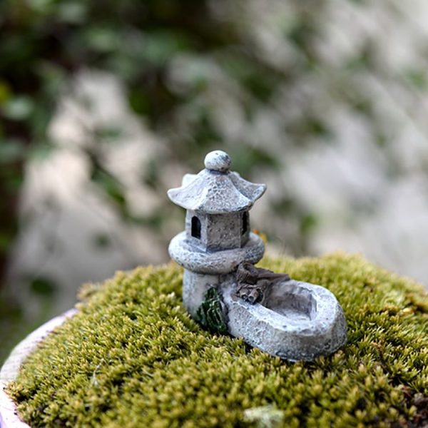 2 PCS Pool Towers Micro Landscape Ornaments Succulents Ornaments Doll Ornaments (Gray) - Image 6