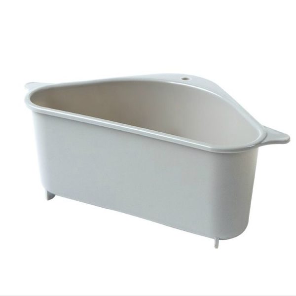 Kitchen Vegetable Rack Household Sink Drain Rack Triangle Storage Hanger Free Punch Tray Hanging Basket (Gray) - Image 2