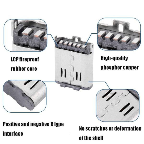 10 PCS Type-C 6P Fast-Charging Female Stand - Image 4