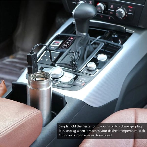 Portable 12V / 24V Electric Car Boiled Immersion Water Heater Traveling Camping Picnic, Voltage: 24V (Black) - Image 5