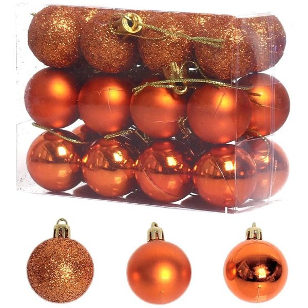 1 Box 3cm Home Christmas Tree Decor Ball Bauble Hanging Xmas Party Ornament Decorations (rose gold)